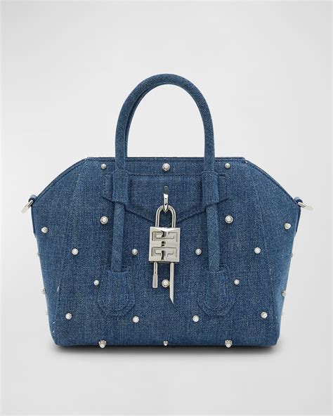 givenchy small soft antigona|mini antigona lock denim tote bag.